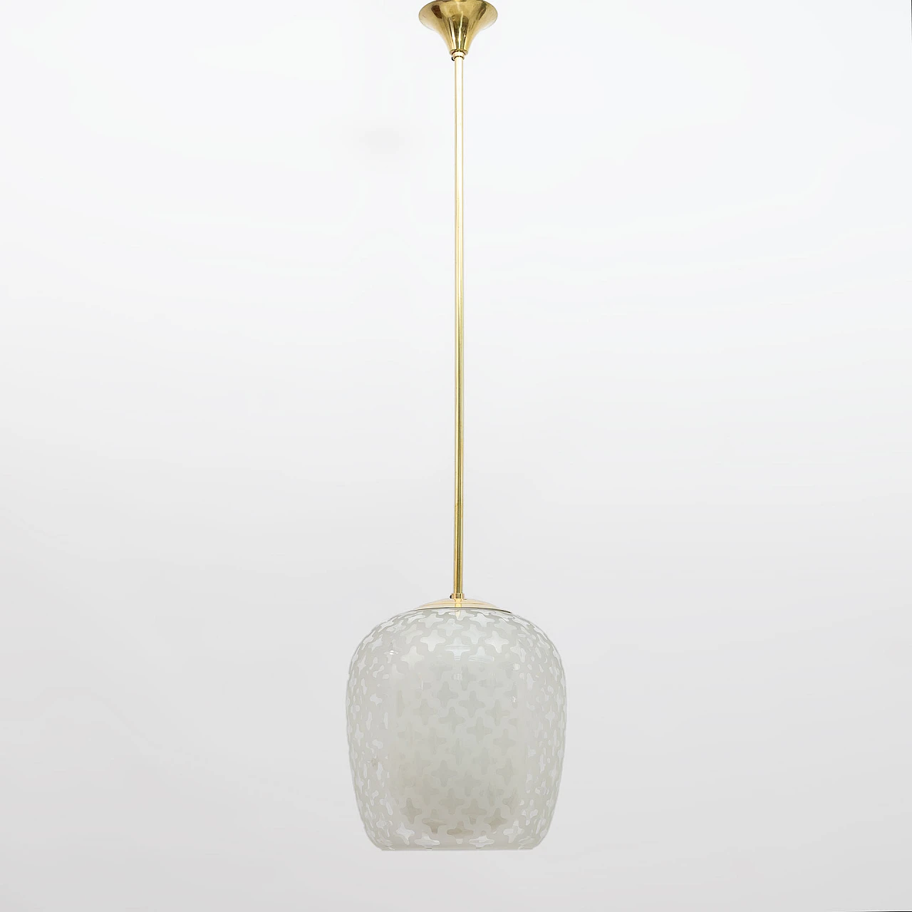 Cora ceiling lamp in glass by W. Wagenfeld for Peill & Putzler, 1950s 4