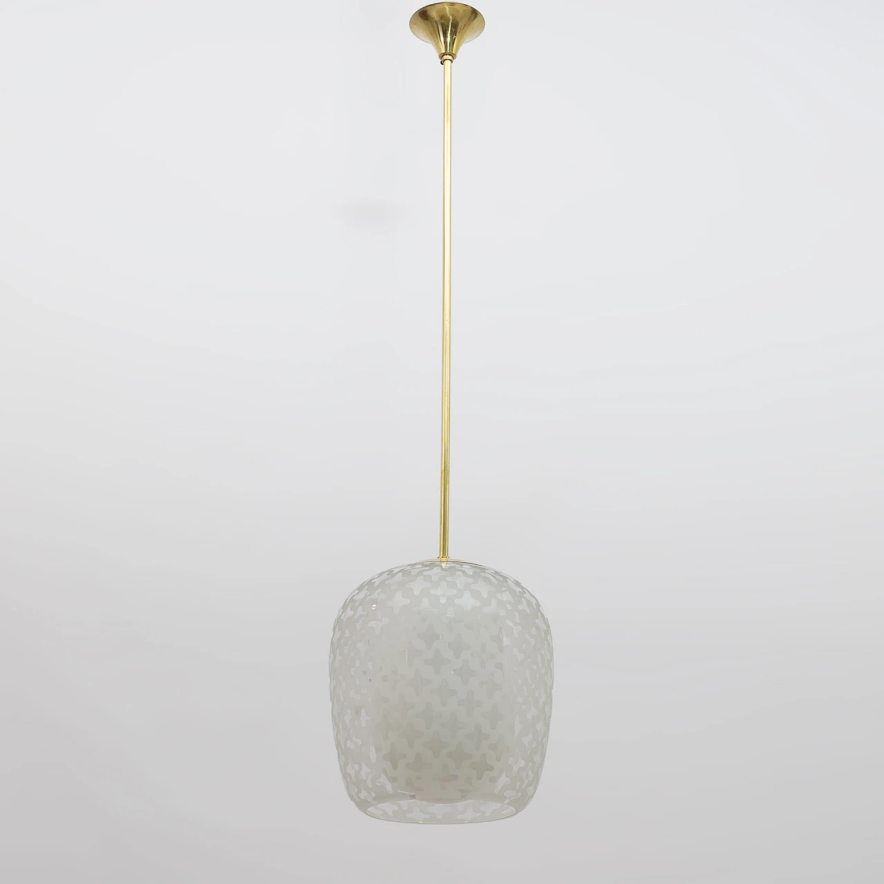 Cora ceiling lamp in glass by W. Wagenfeld for Peill & Putzler, 1950s 5