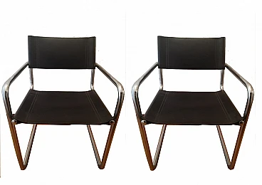 Pair of MG5 dining chairs by Mart Stam for Matteo Grassi