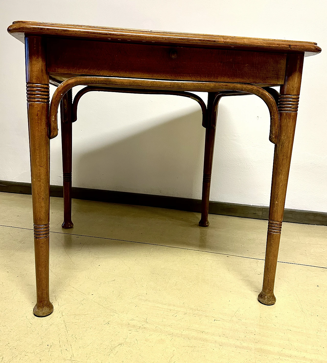 Wooden gaming table with chessboard and green fabric, 1930s 13