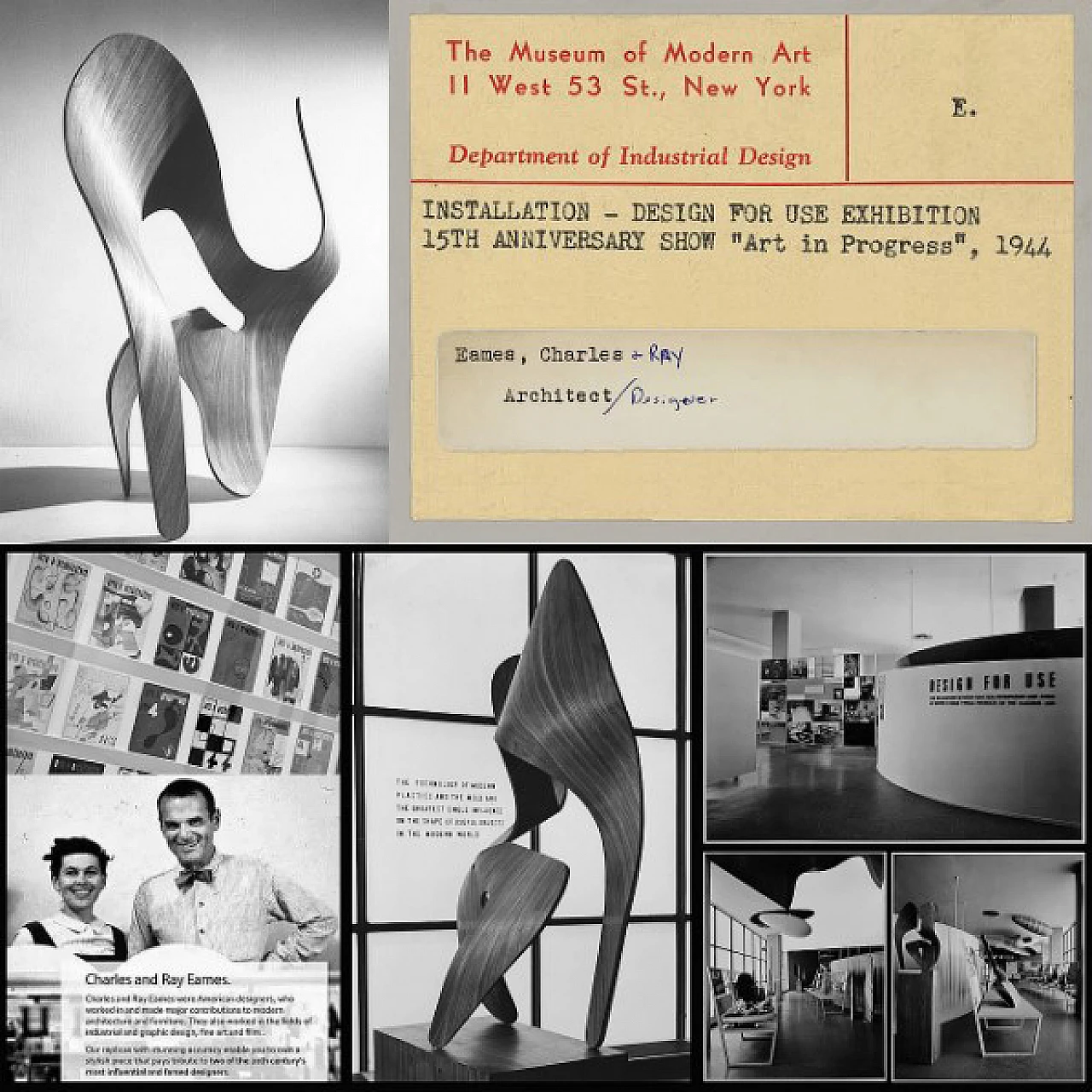 Mrs. Charles Eames_ The shadow does not bend, walnut plywood sculpture 45