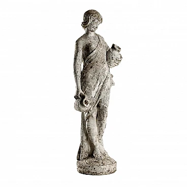 Figura femminile con anfore, statua da giardino in graniglia