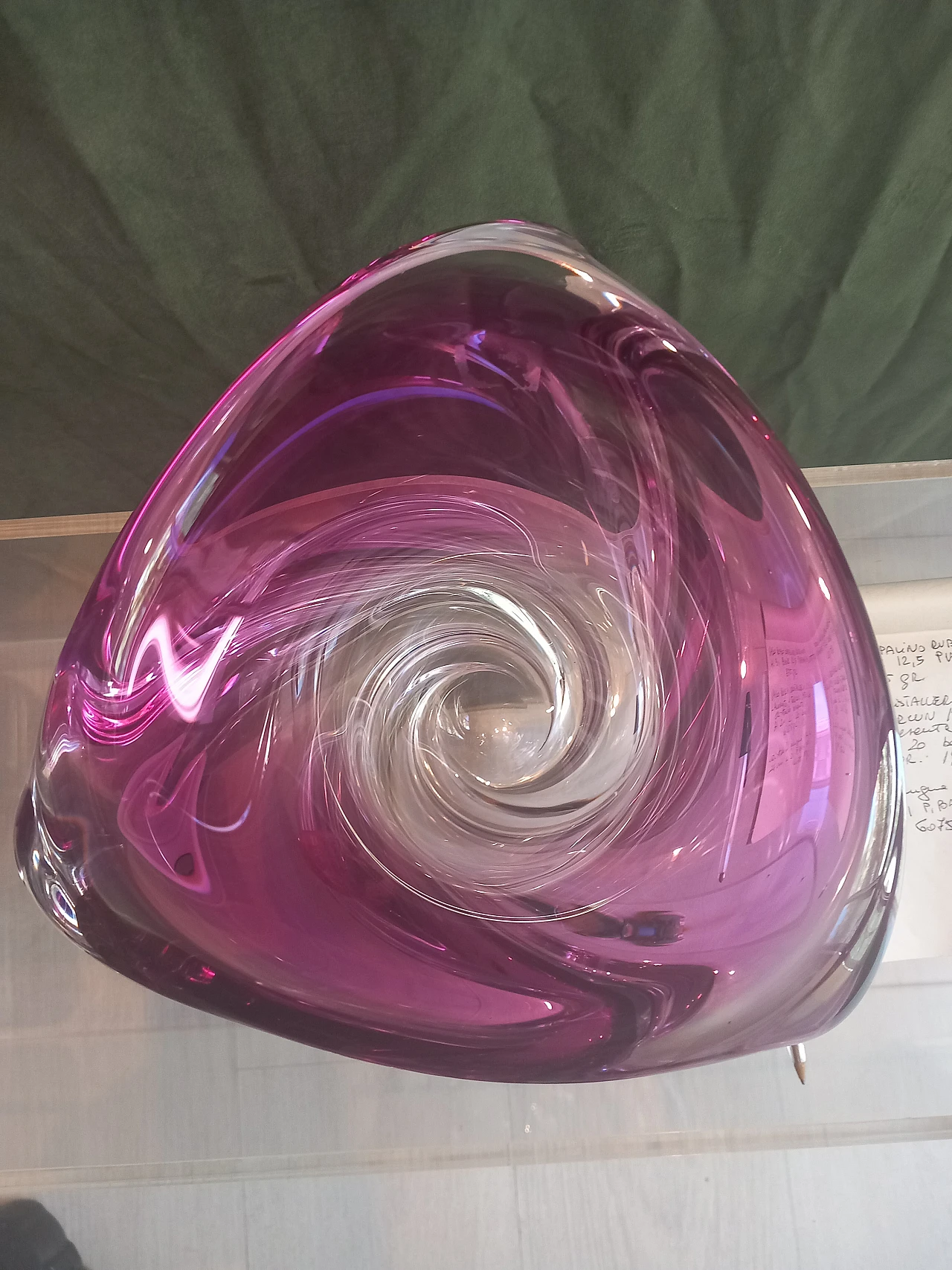 Plum-colored vase in Val Saint Lamber crystal, 1940s 7