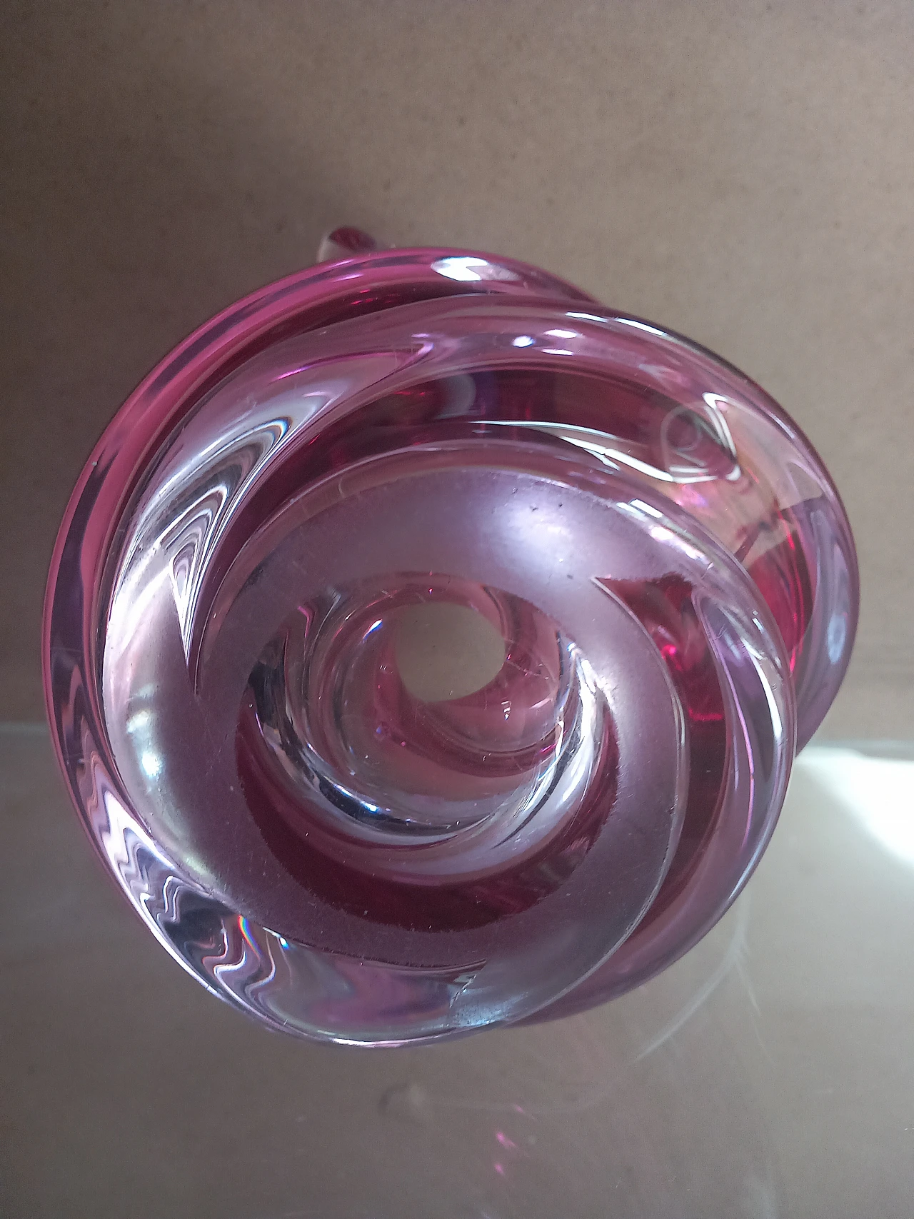 Plum-colored vase in Val Saint Lamber crystal, 1940s 8