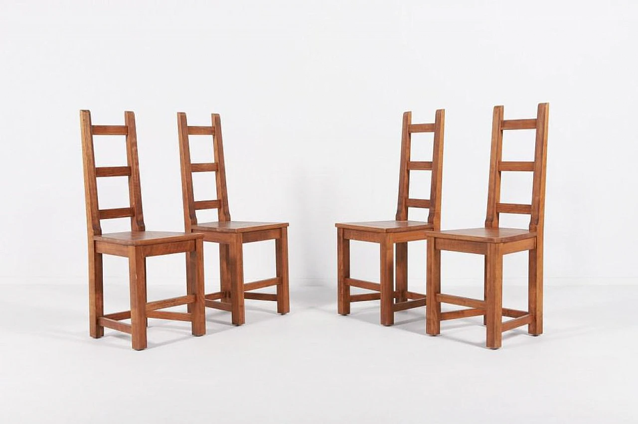 4 Walnut dining chairs by Sven Larsson, late 20th century 2