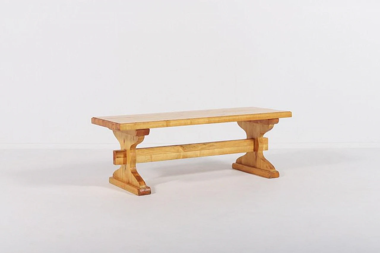 Small solid pine bench coffee table, 1980s 2