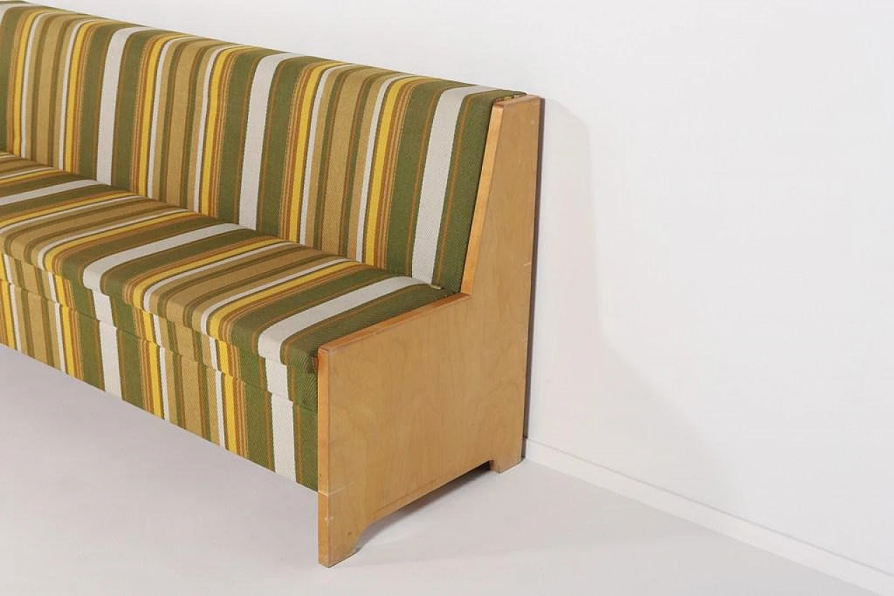 Wood, fabric and wool bench, 1960s 2