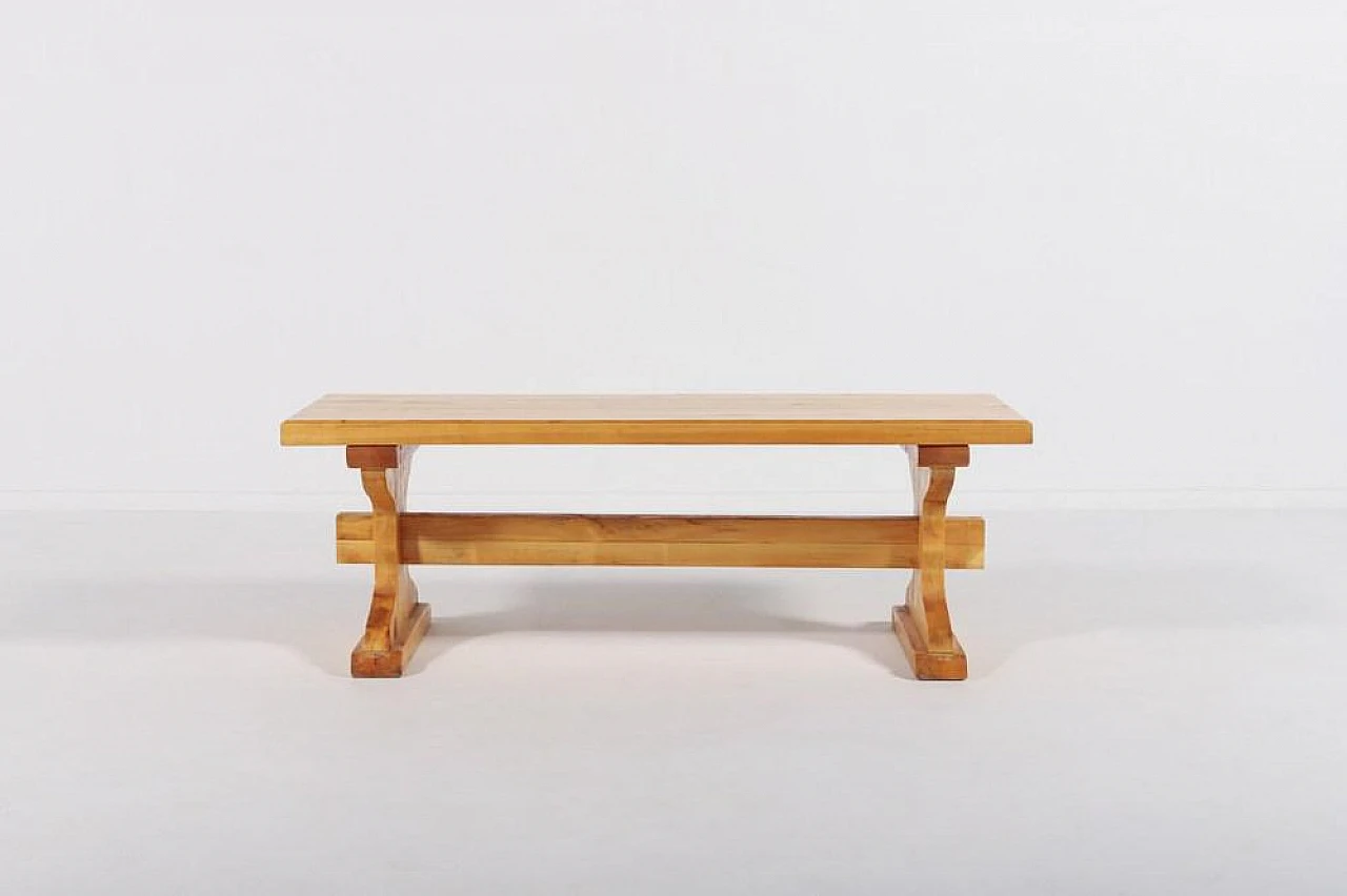 Small solid pine bench coffee table, 1980s 3