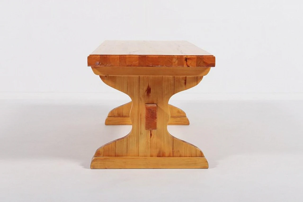 Small solid pine bench coffee table, 1980s 5