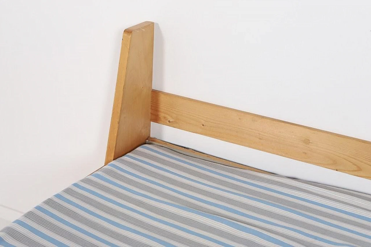 Wood, fabric and wool bench, 1960s 7