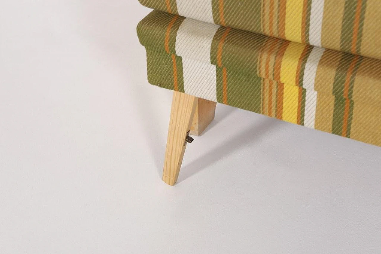 Wood, fabric and wool bench, 1960s 10