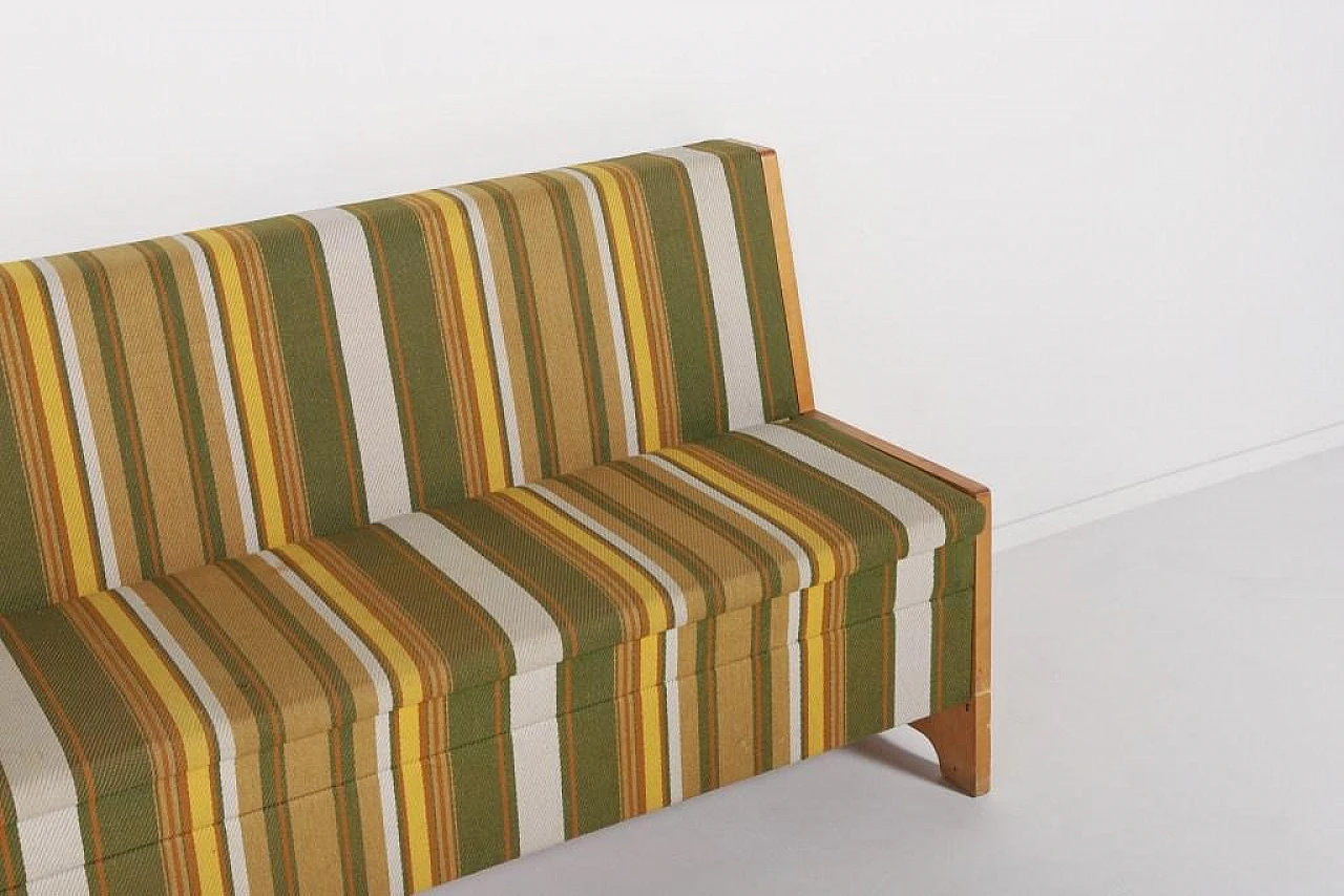 Wood, fabric and wool bench, 1960s 13