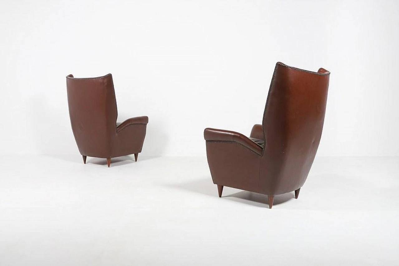 Pair of 512 Wingback armchairs by Gio Ponti, 1950s 3