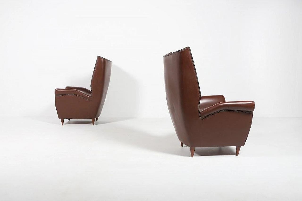 Pair of 512 Wingback armchairs by Gio Ponti, 1950s 4