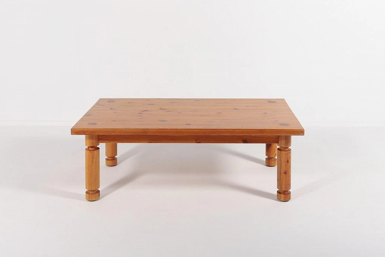 Solid pine coffee table by Sven Larsson, 1960s 1