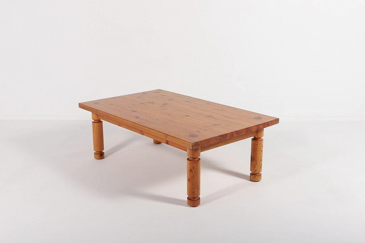 Solid pine coffee table by Sven Larsson, 1960s 2