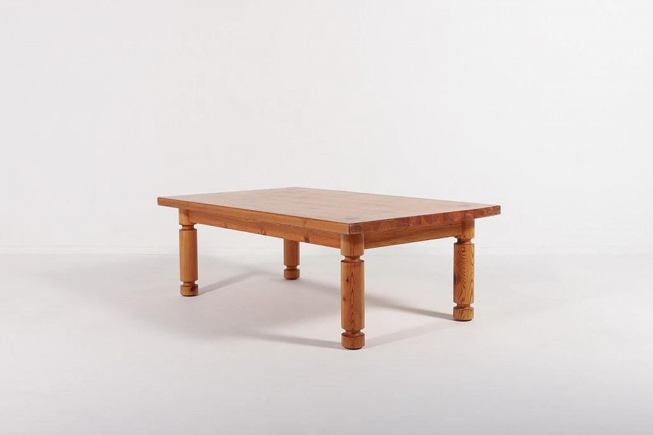 Solid pine coffee table by Sven Larsson, 1960s 3