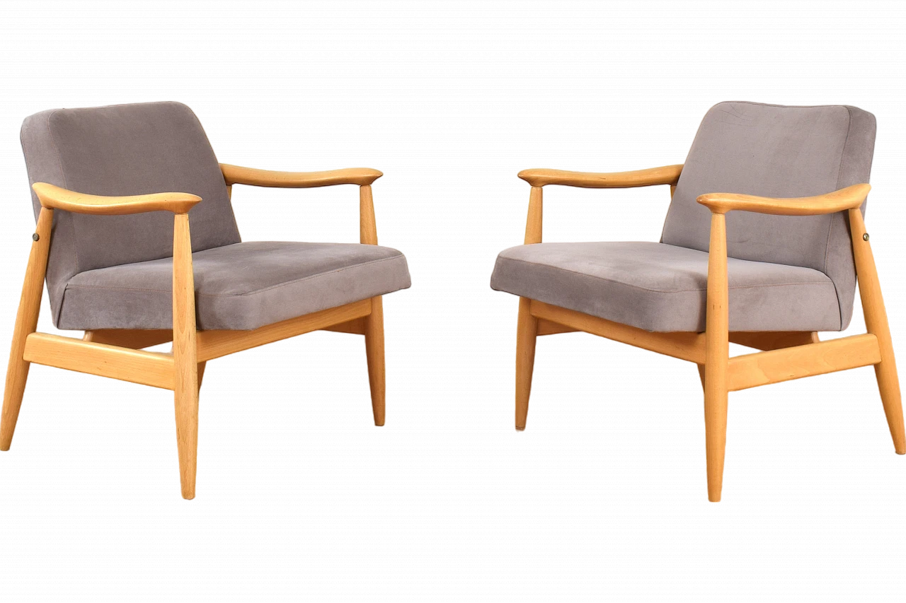 Pair of armchairs by Kędziorek for Gościcińskie Fabryki Mebli, 1960s 15