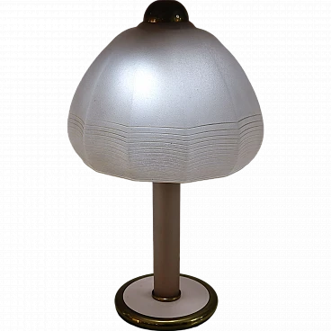 Lampada da tavolo in vetro di Murano e ottone di F. Fabbian, anni '70