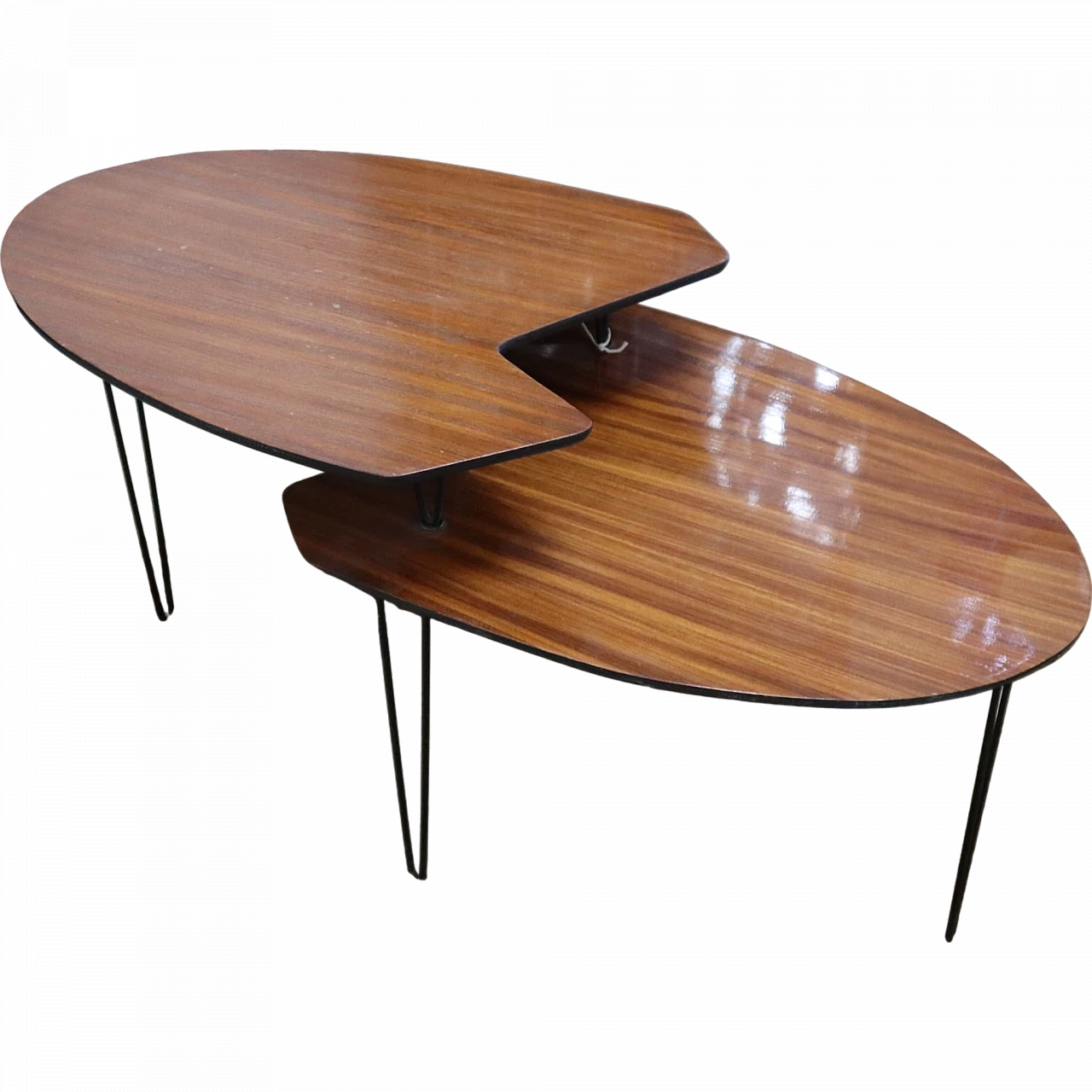 Coffee table in mahogany and metal by ISA Bergamo, 1960s 5