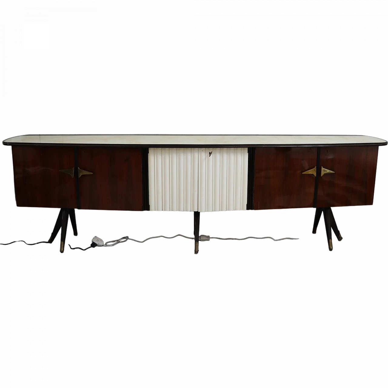 Credenza in palissandro e maniglie in ottone di Mobili Cantù, anni '50 7