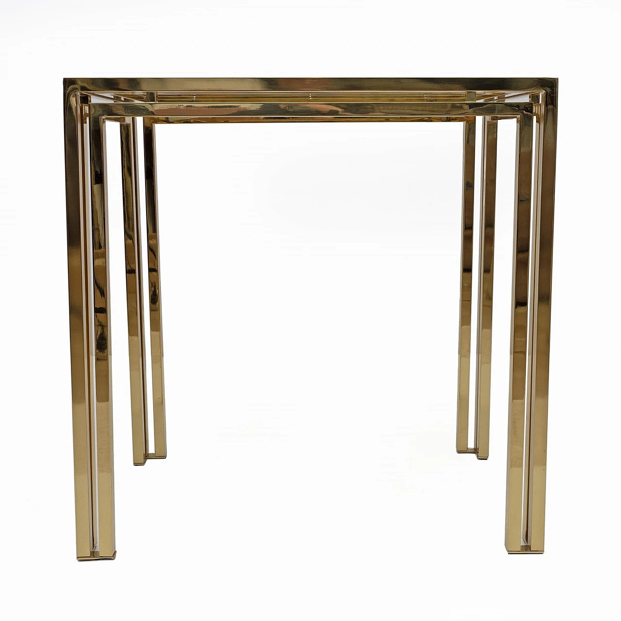 Brass table with smoked glass top, 1970s 7