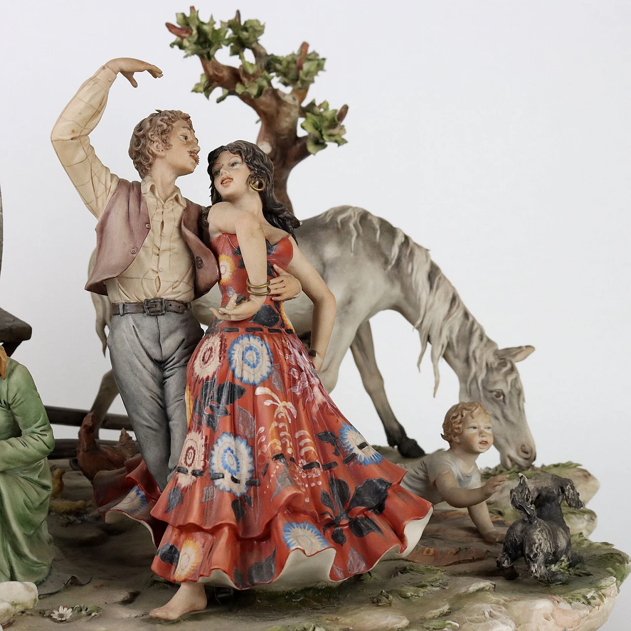 S. Maggioni, Scene of rural life, Capodimonte ceramic sculpture 3