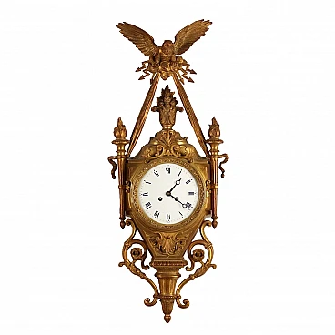 Napoleon III gilt bronze wall pendulum clock, 19th century