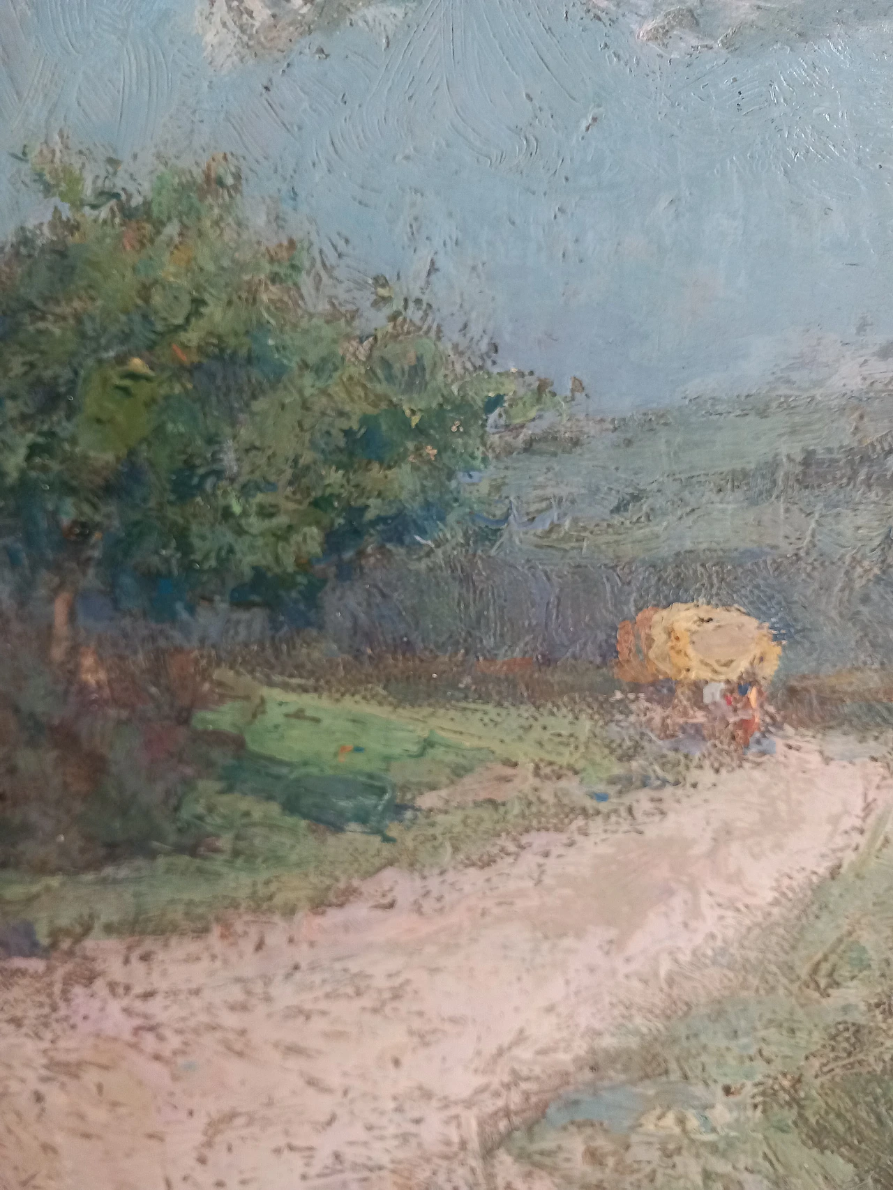 Ernest Rocher, Paesaggio campestre, dipinto su tavola, anni '20 3