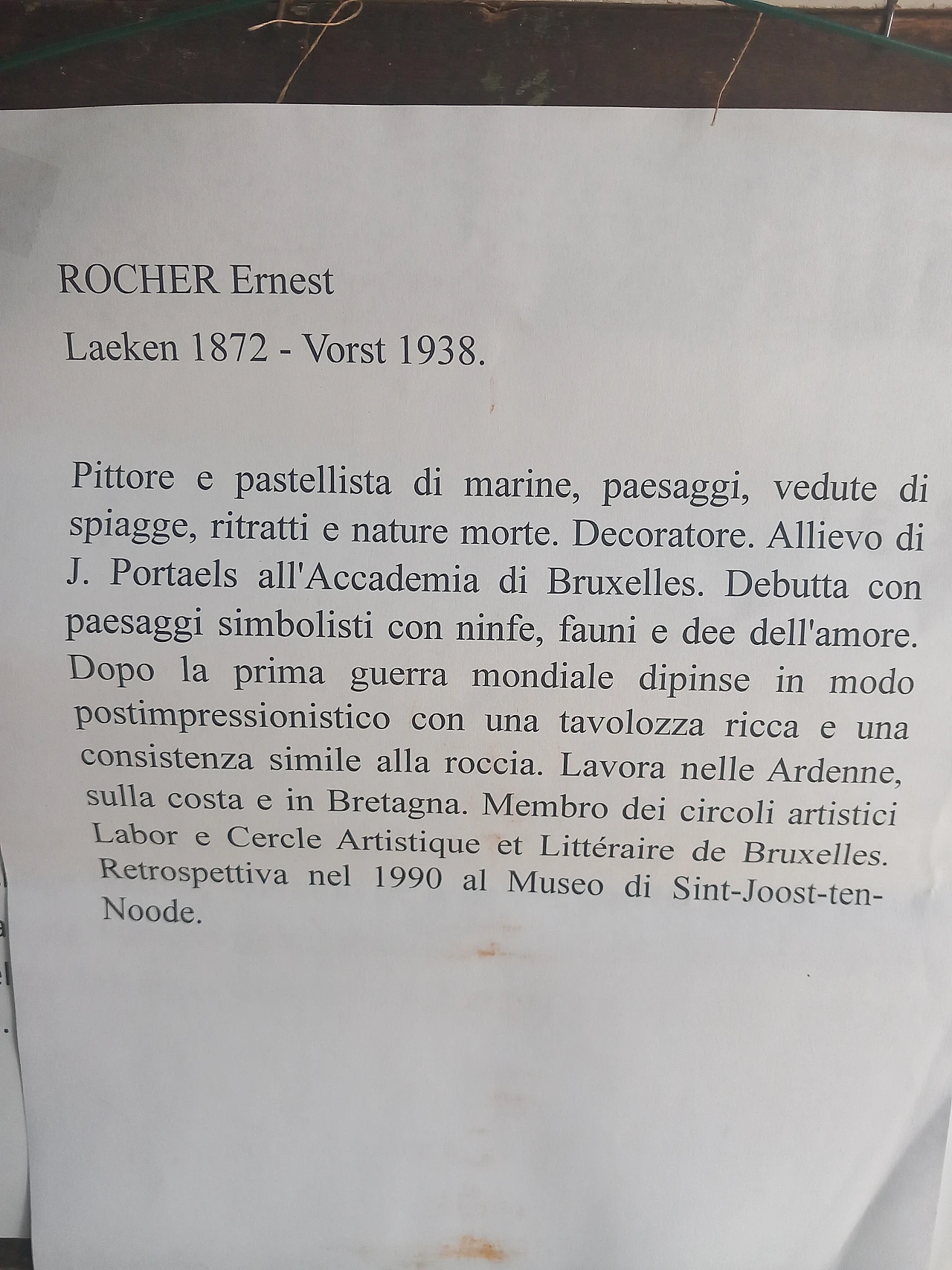 Ernest Rocher, Paesaggio campestre, dipinto su tavola, anni '20 7