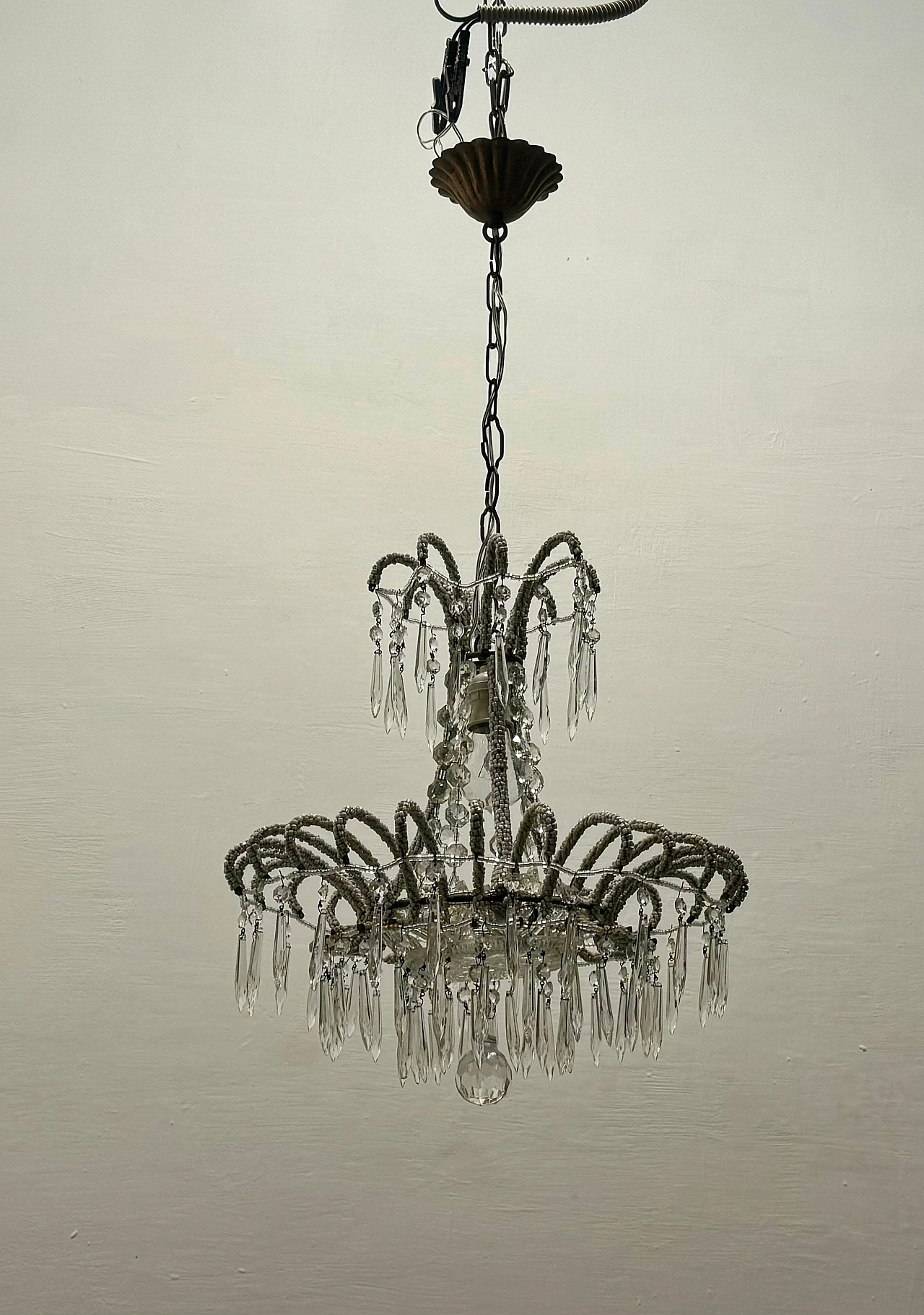 Crystal bead chandelier, 1960s 1