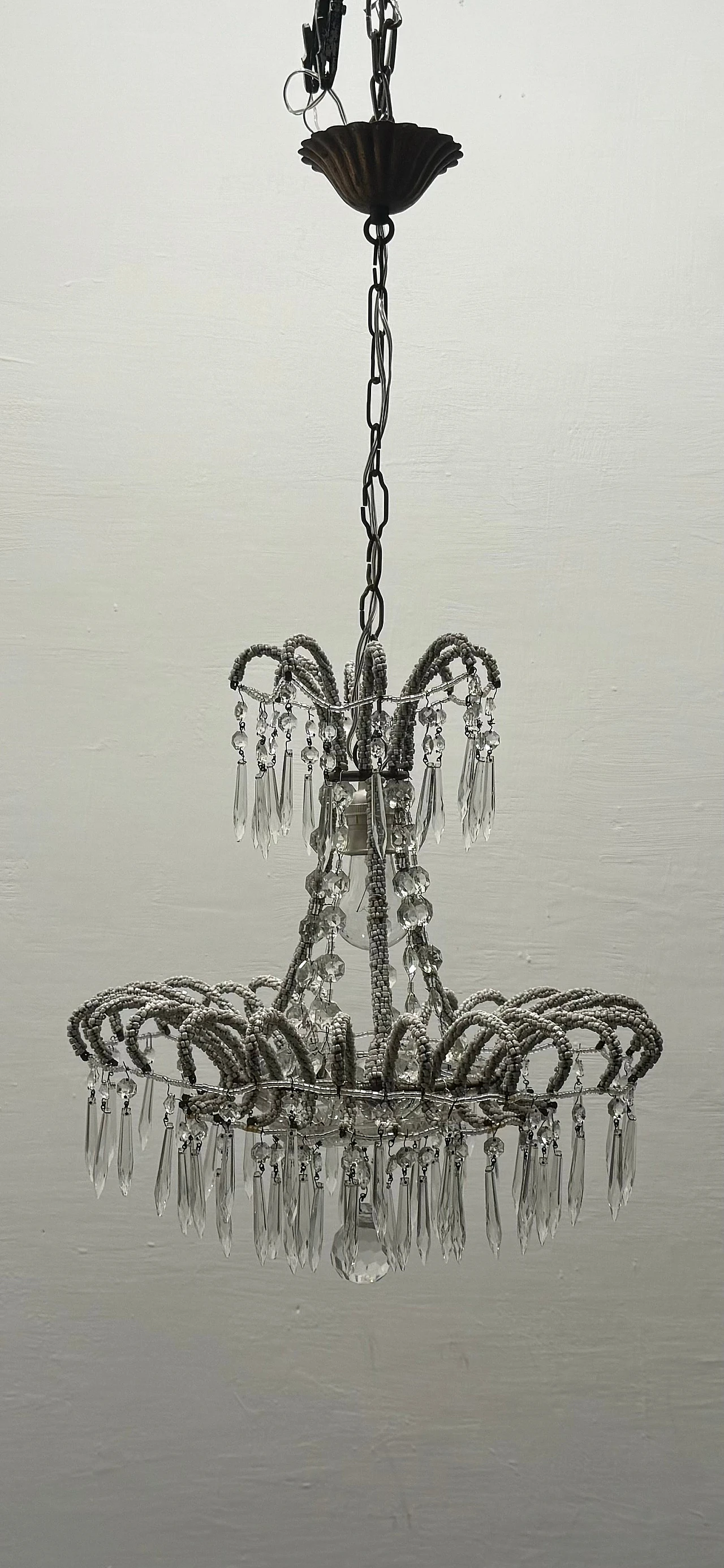 Crystal bead chandelier, 1960s 10