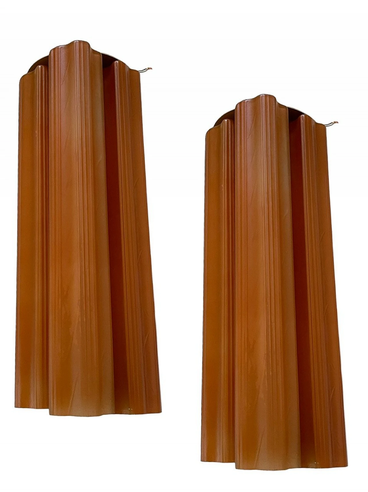 Pair of Tronchi Tube glass wall lights, 1970s 1