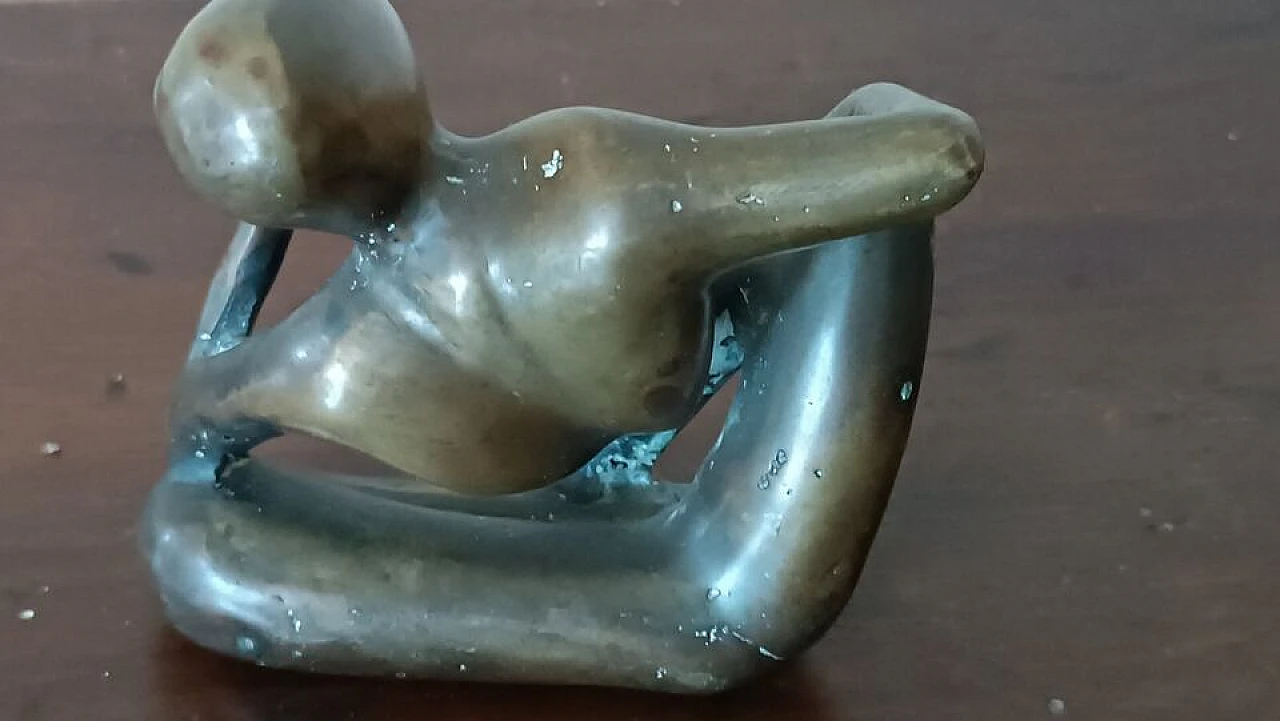 The dreamer, abstract lost wax bronze sculpture 10