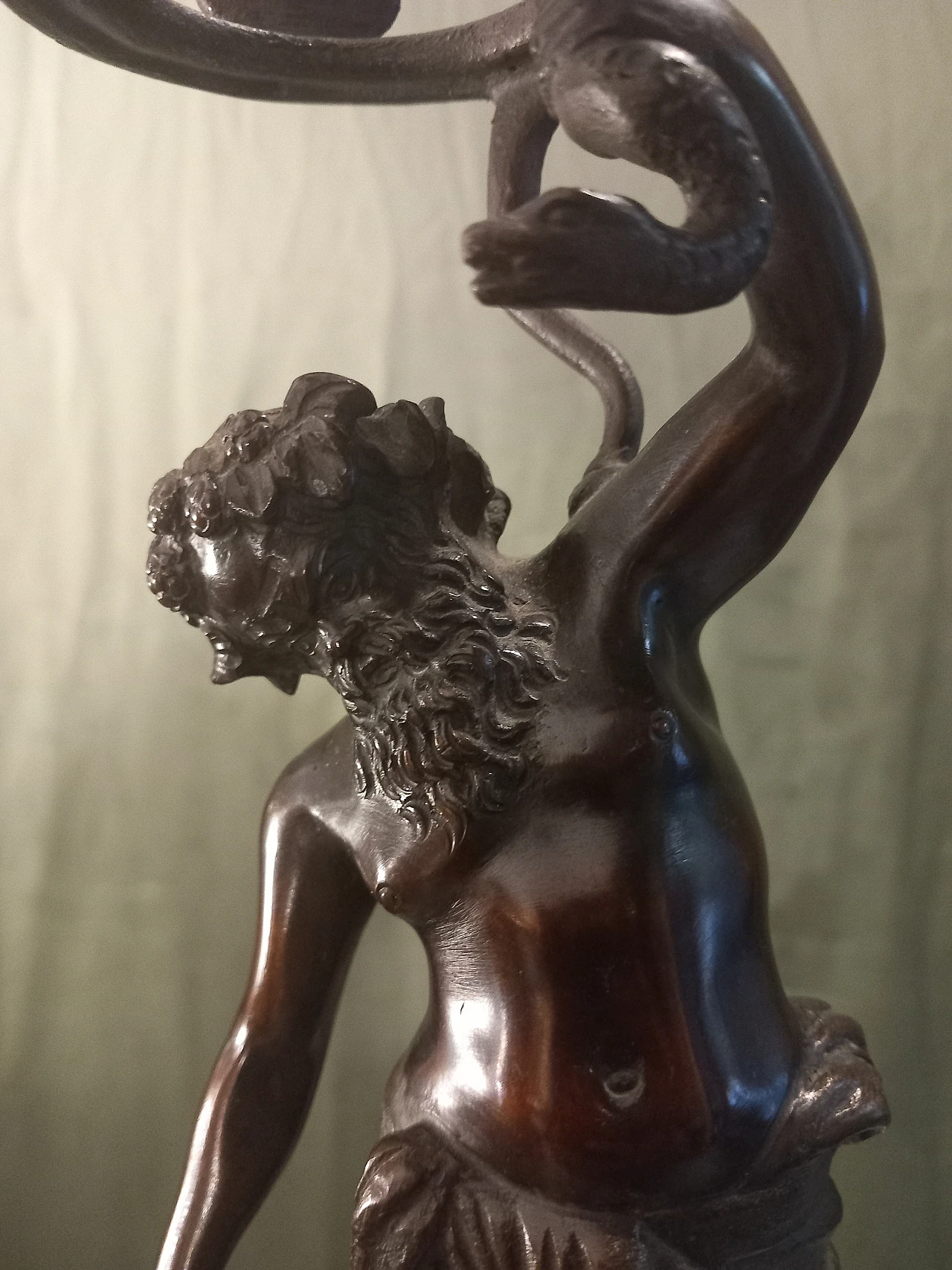 Scultura in bronzo raffigurante Sileno, anni '40 4