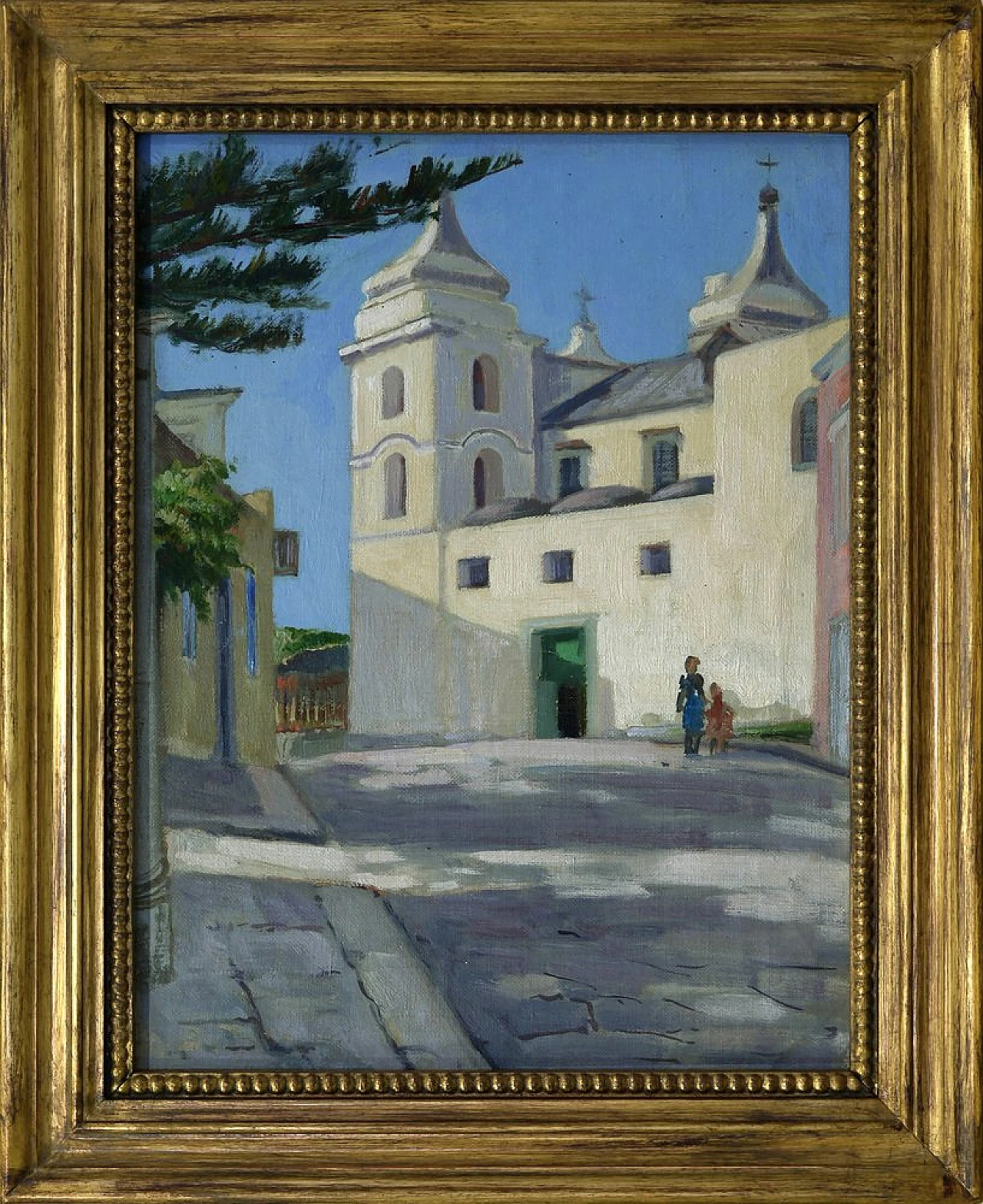 Alfredo Mahieux, Streets of Ischia, oil on panel, 1949 1