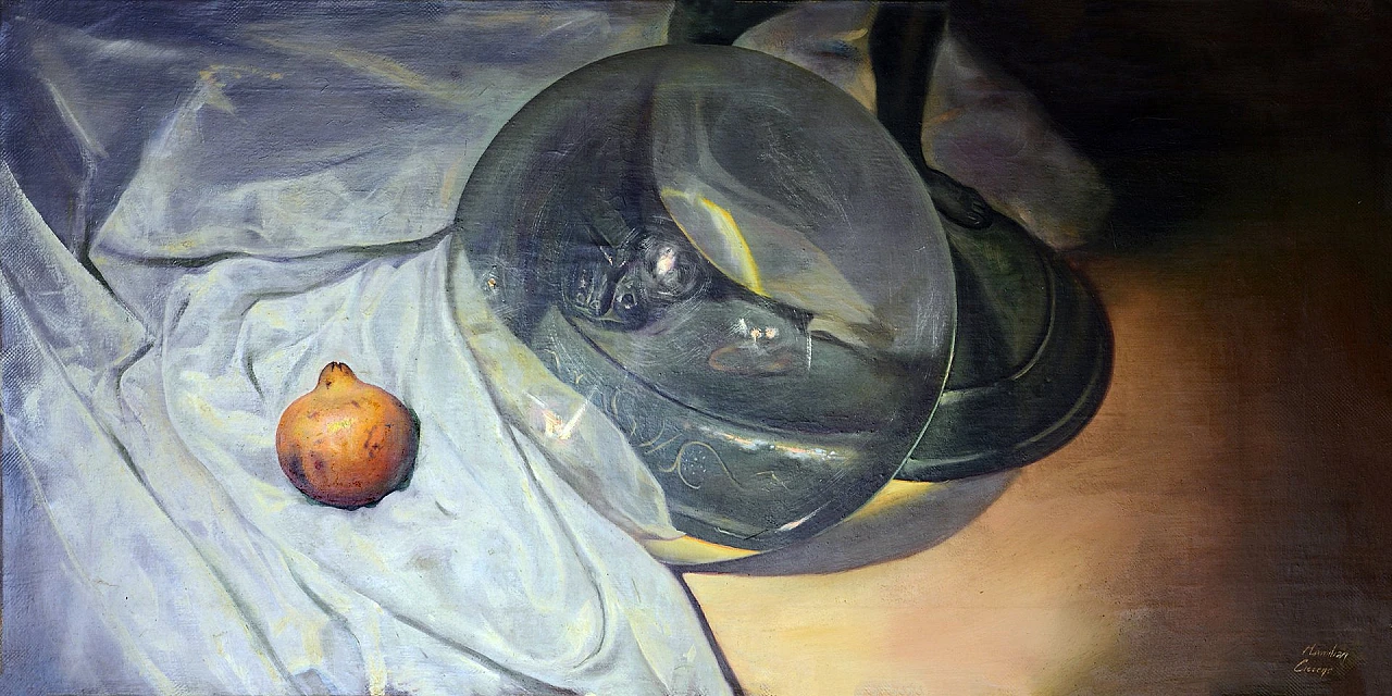 Maxmilian Ciccone, The Lens and the Bronze, oil on canvas, 2000s 1