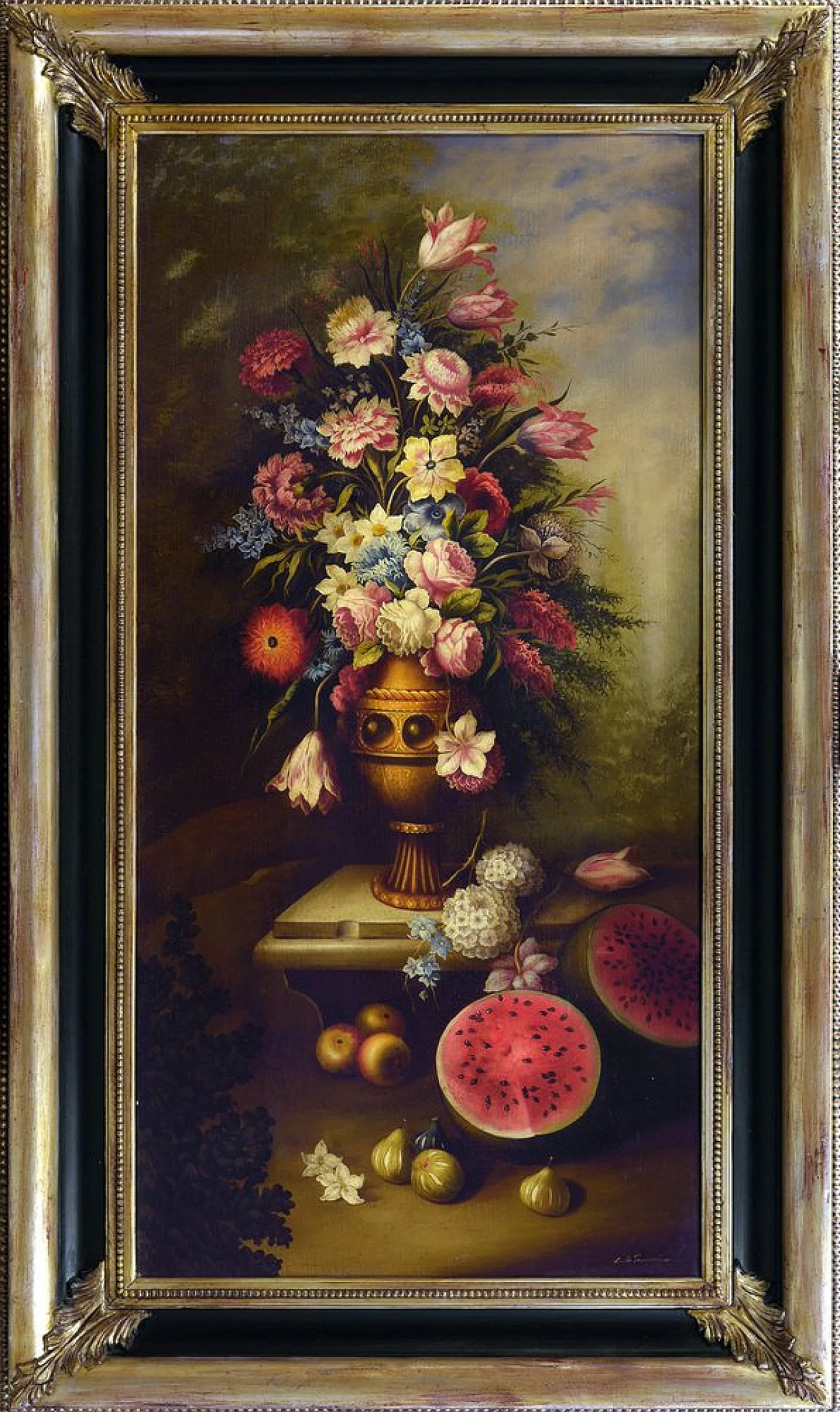 Carlo De Tommasi, Flowers, oil on canvas, 1990s 1