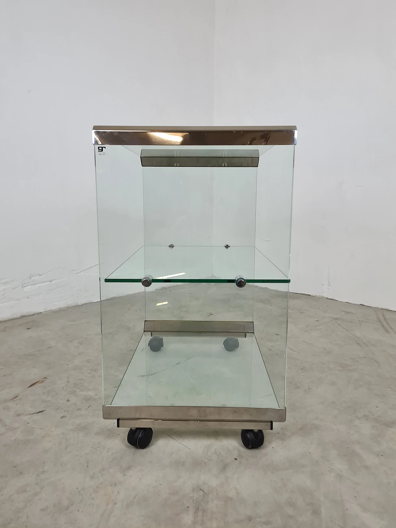 George 1 cart in glass and aluminium by Gallotti & Radice, 1980s 7