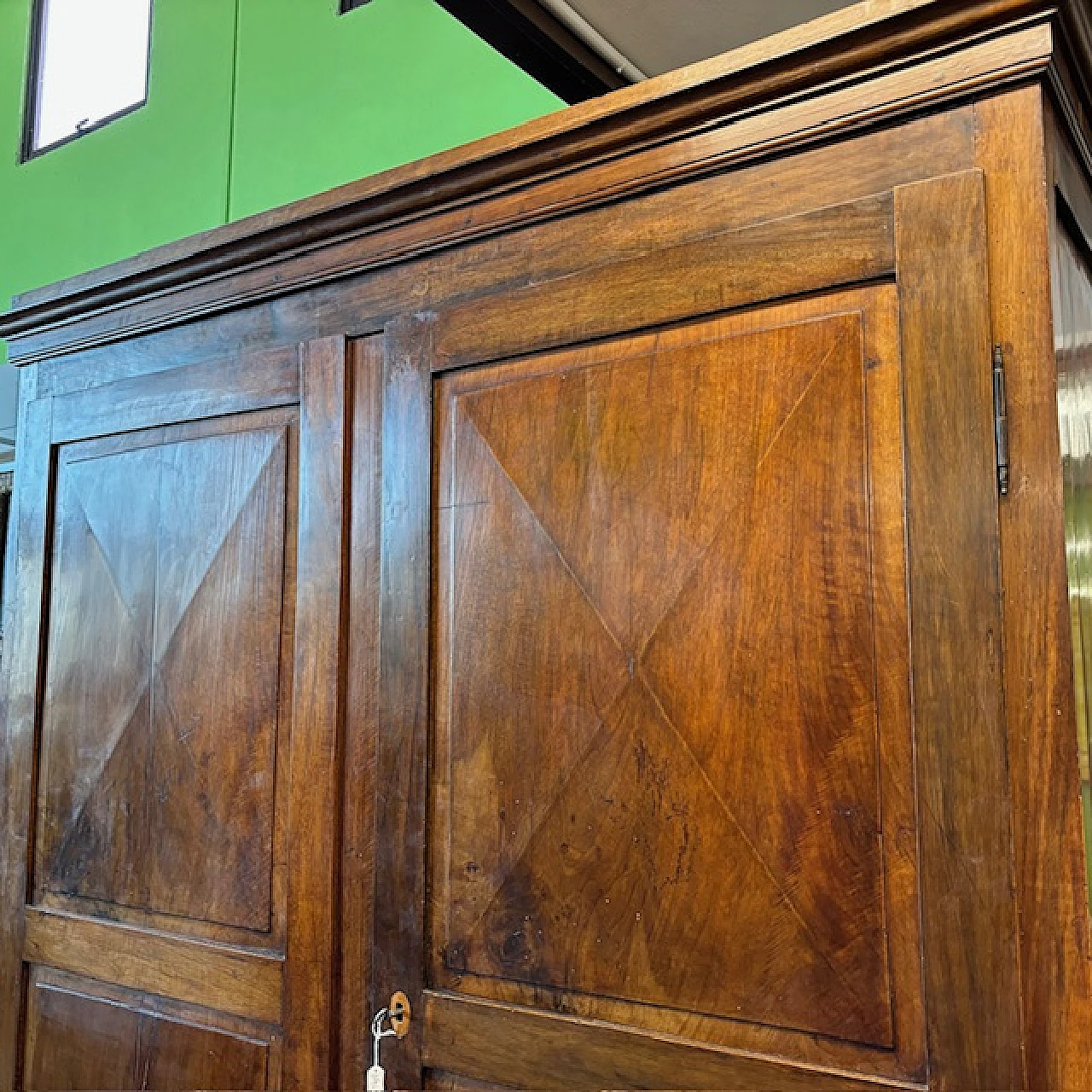 Walnut cupboard with diamond doors, 1810 2