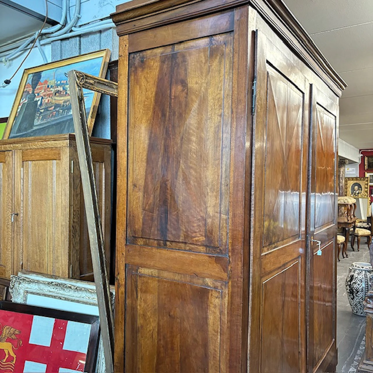 Walnut cupboard with diamond doors, 1810 8