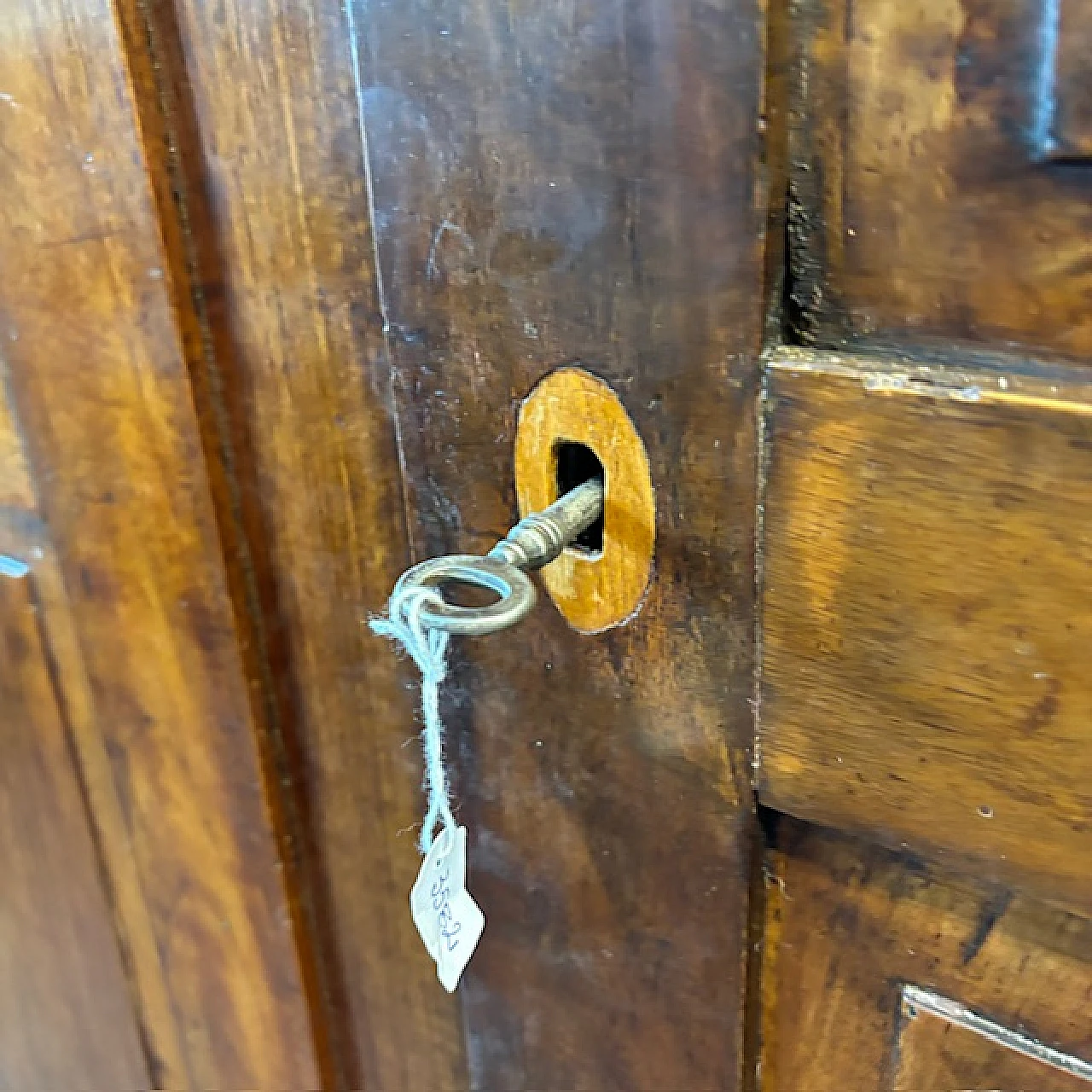 Walnut cupboard with diamond doors, 1810 12