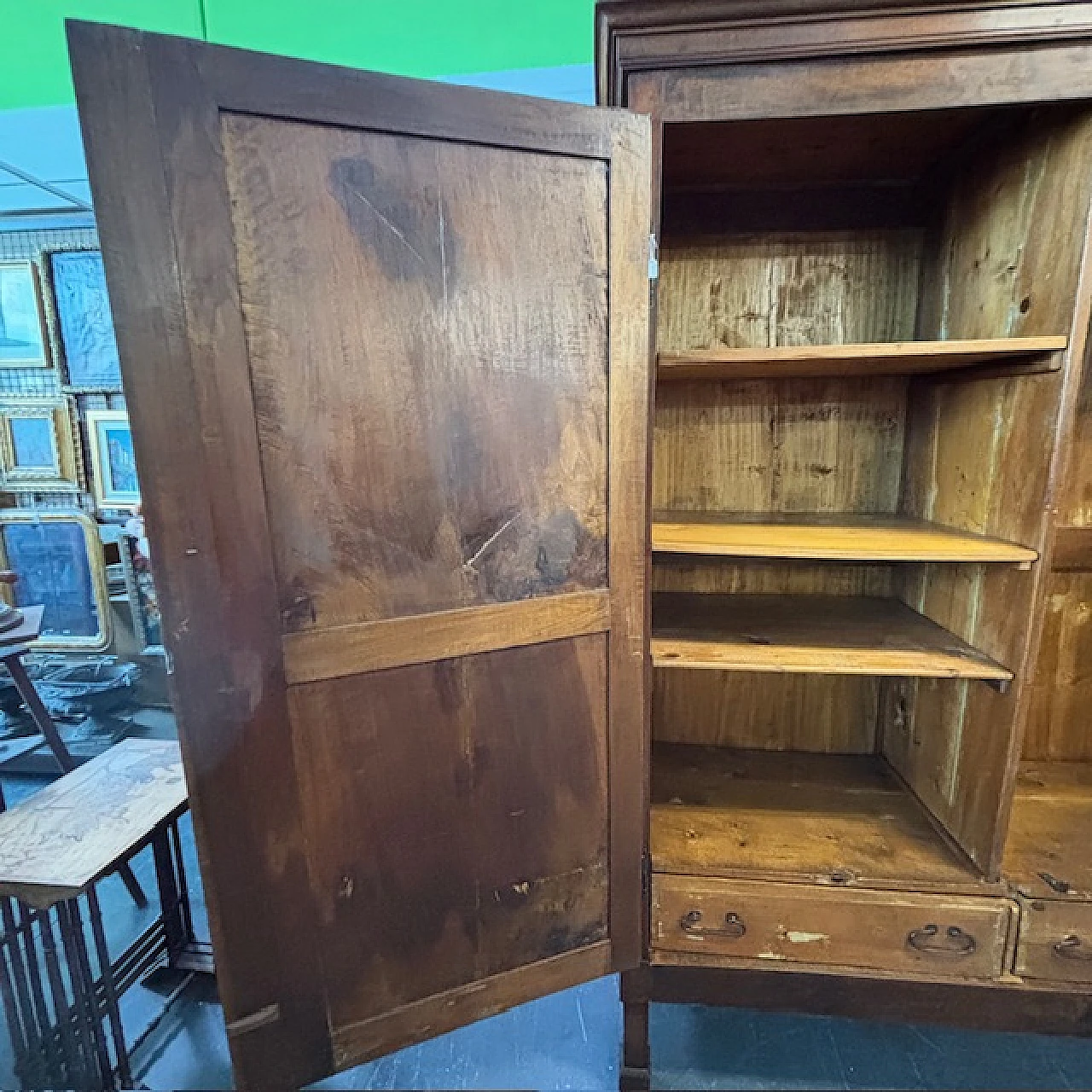 Walnut cupboard with diamond doors, 1810 17