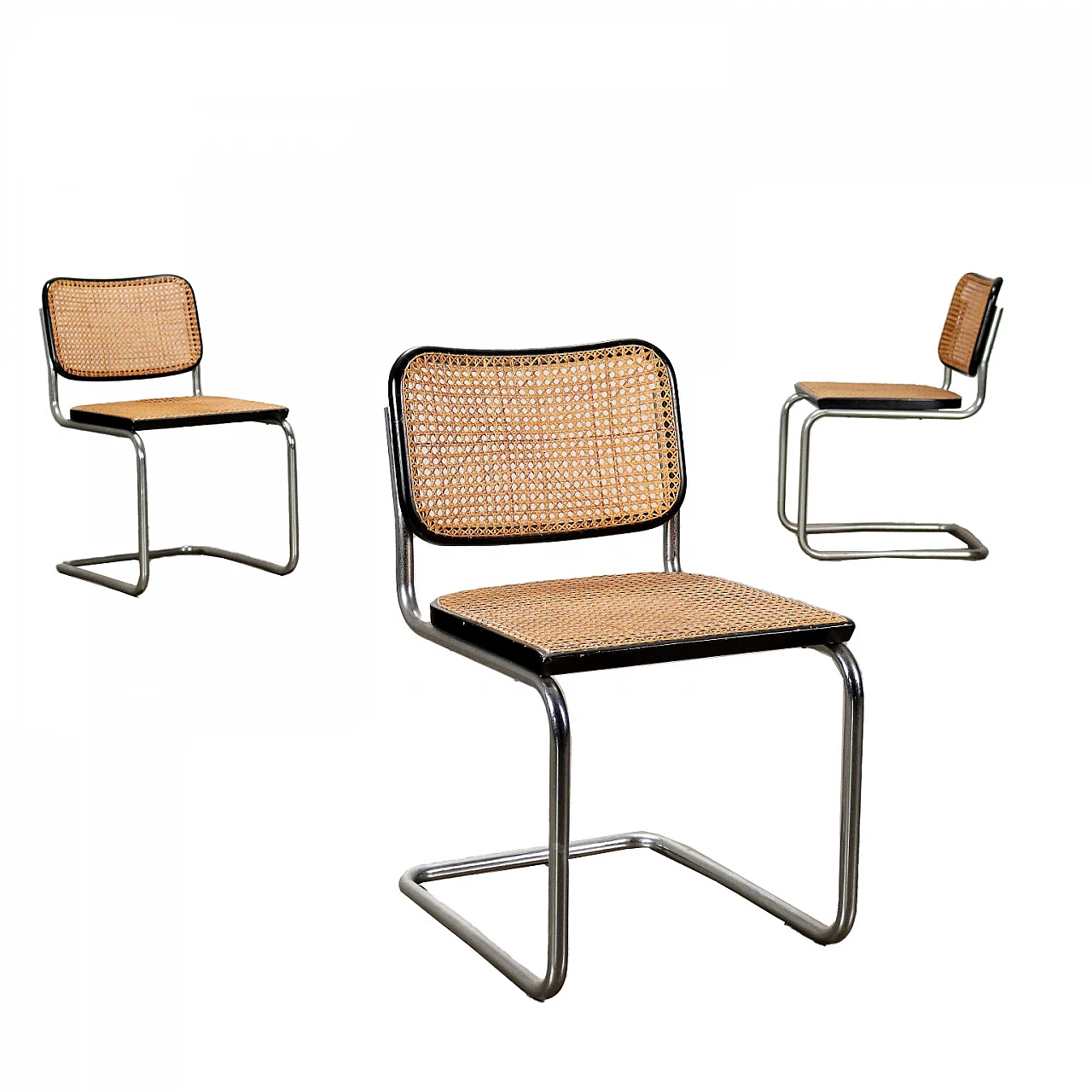 3 Cesca chairs by Marcel Breuer for Gavina, 1960s 1