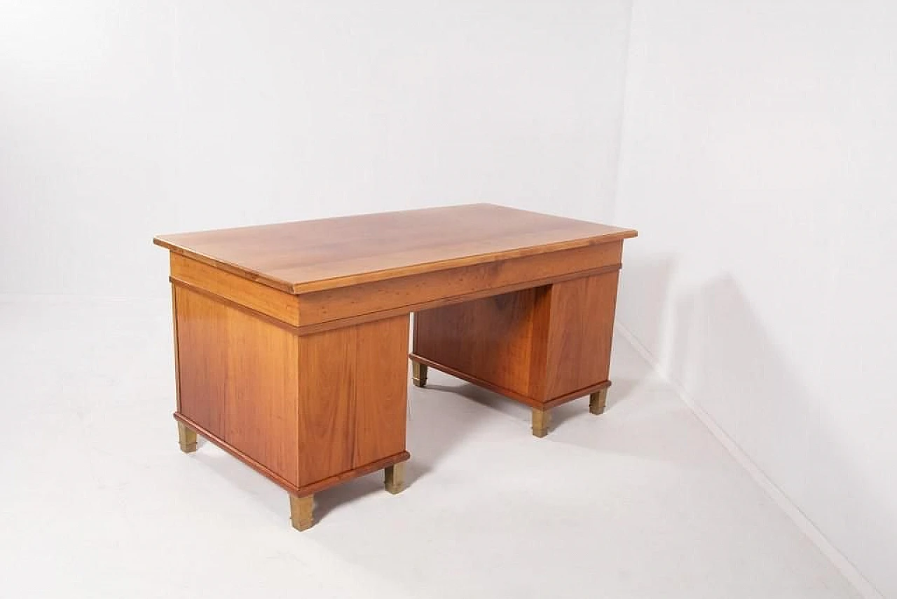 Monumental Danish Modern Executive Desk, 1950s 12