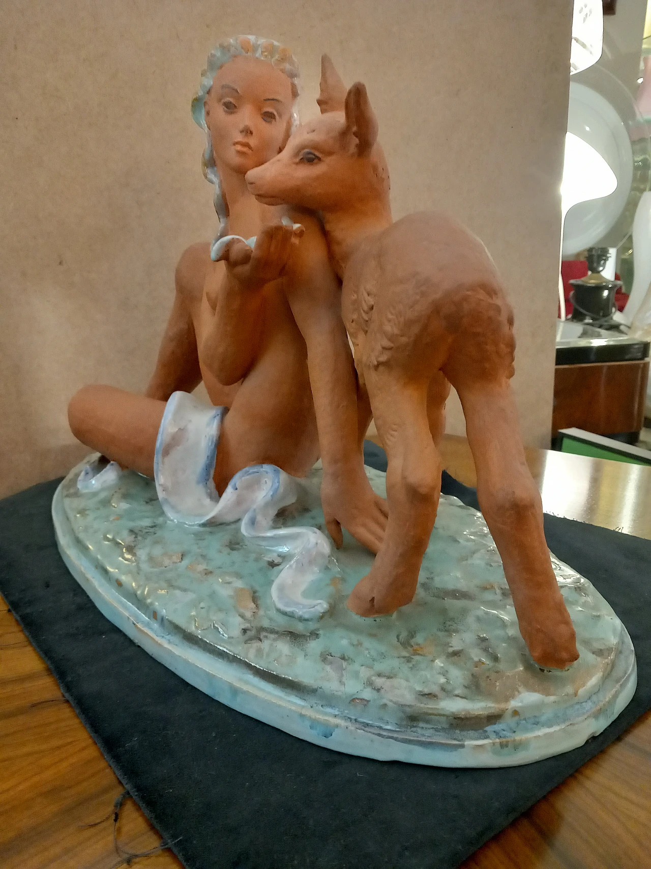 Maiden with fawn in polychrome terracotta, 1943 7