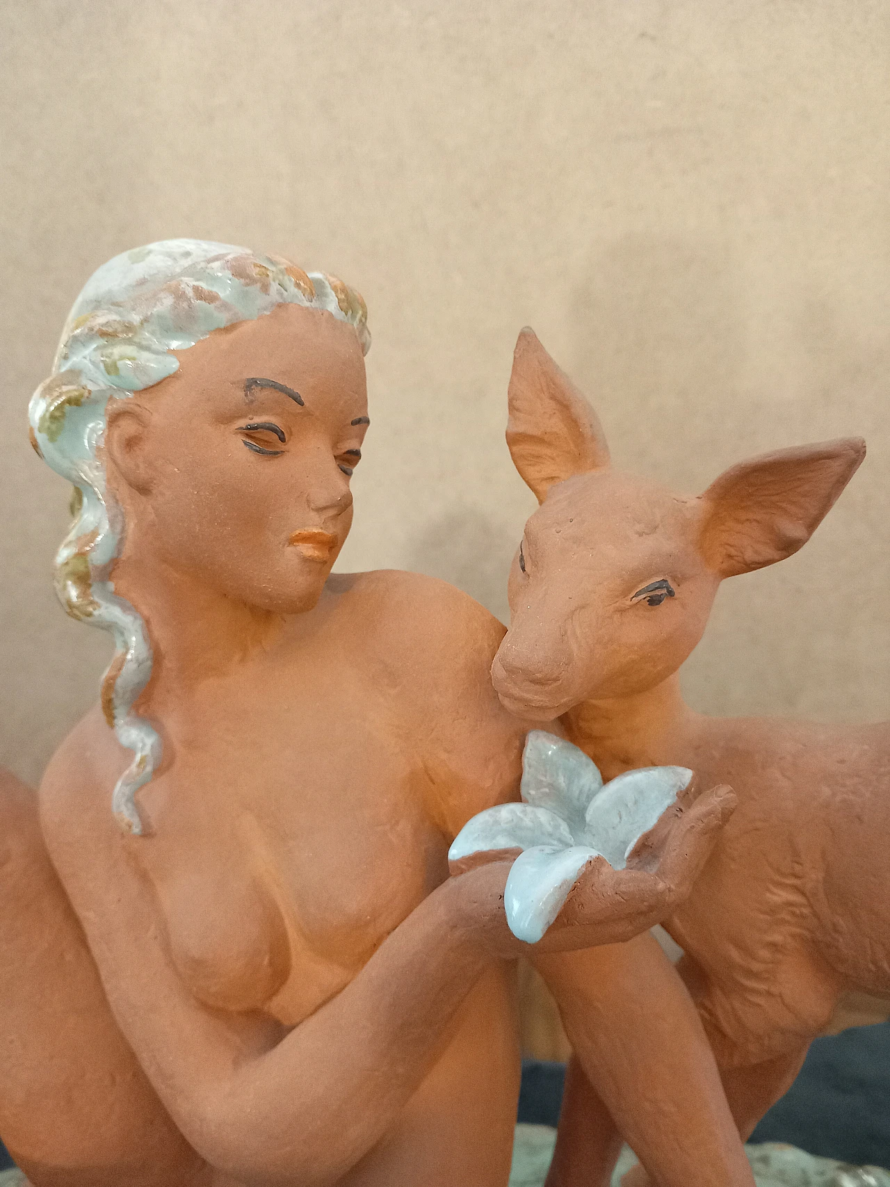 Maiden with fawn in polychrome terracotta, 1943 8