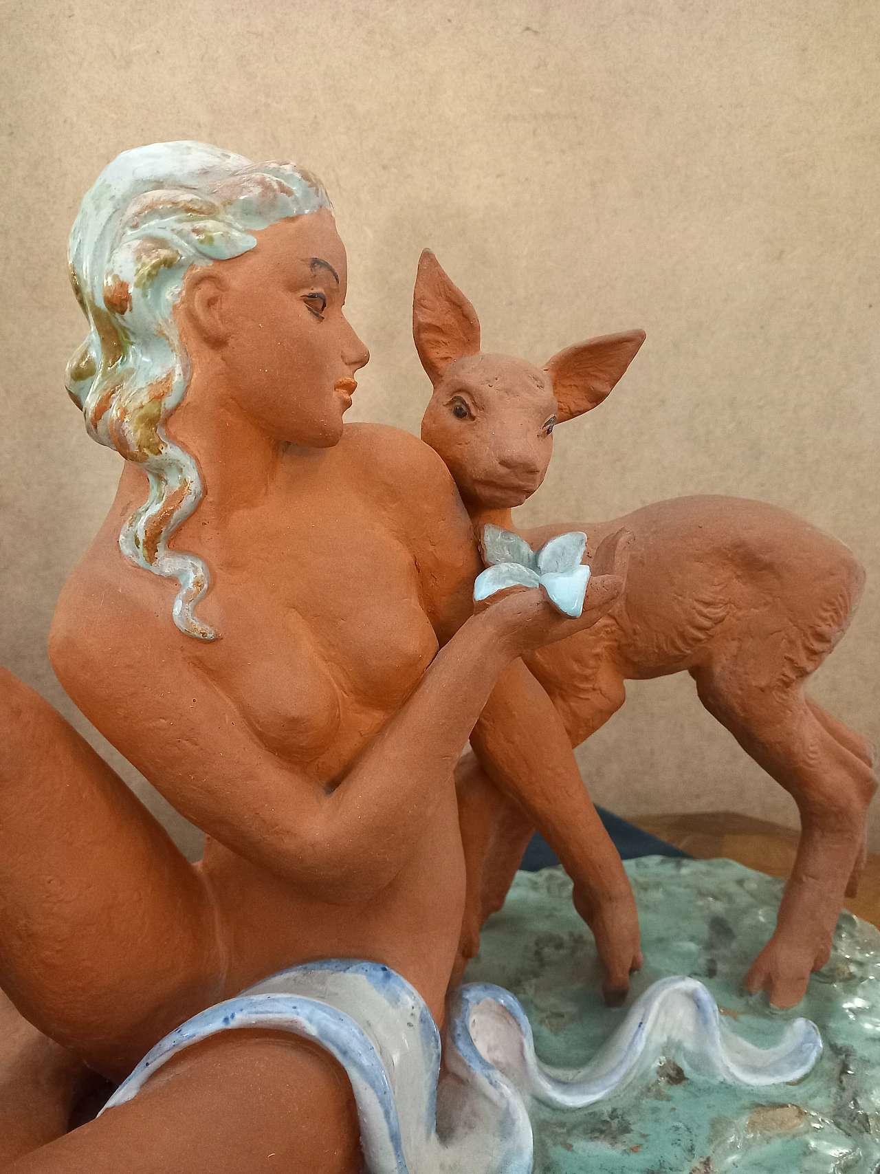 Maiden with fawn in polychrome terracotta, 1943 9