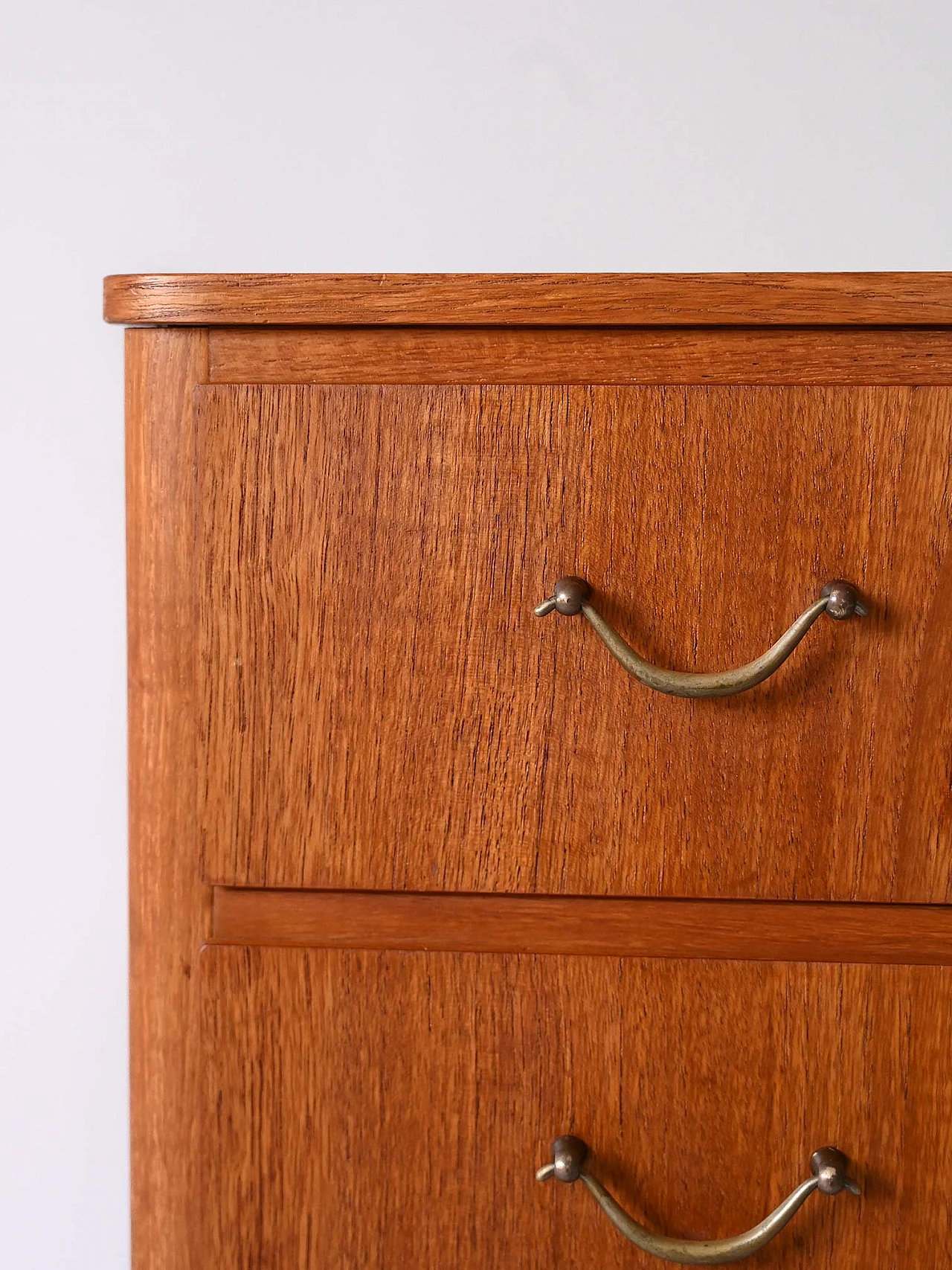 Teak chest of drawers with metal handles, 1960s 5