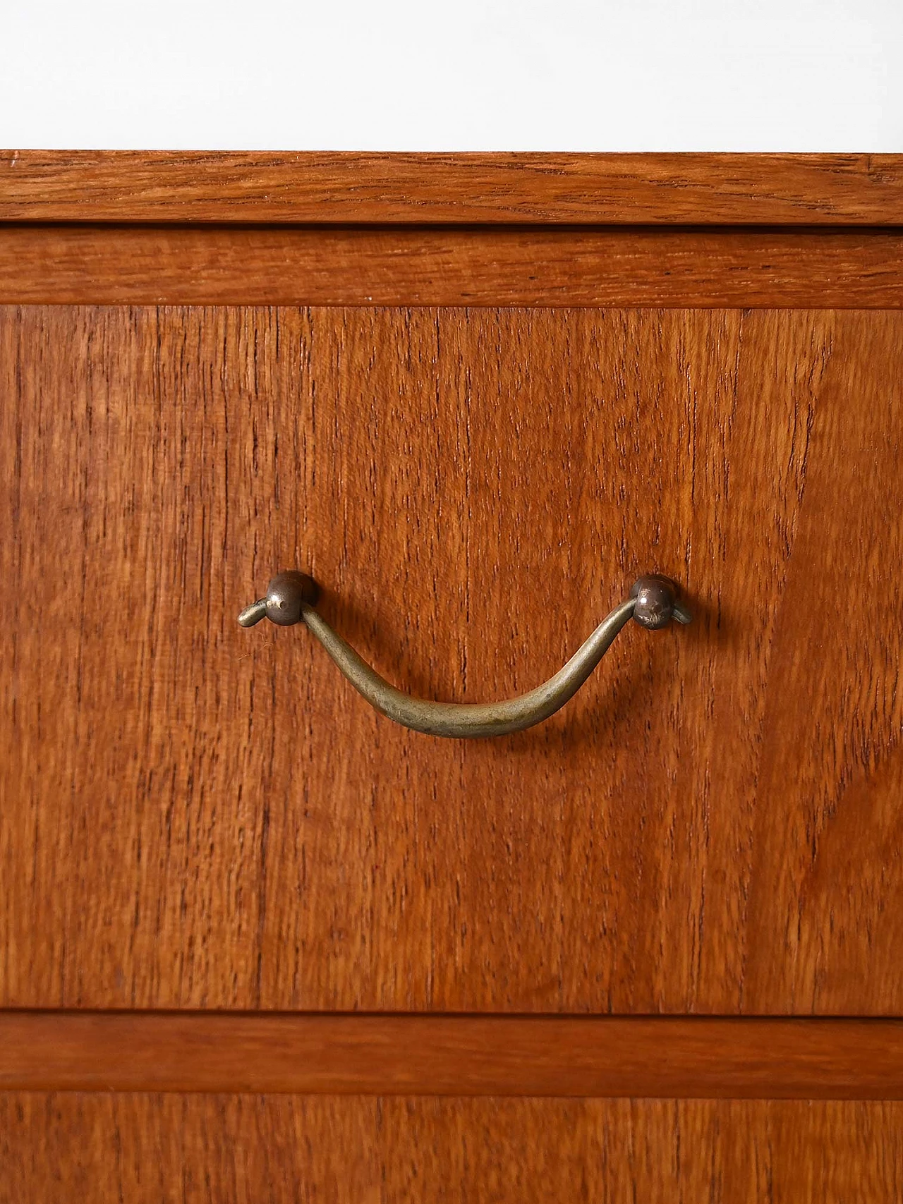 Teak chest of drawers with metal handles, 1960s 6